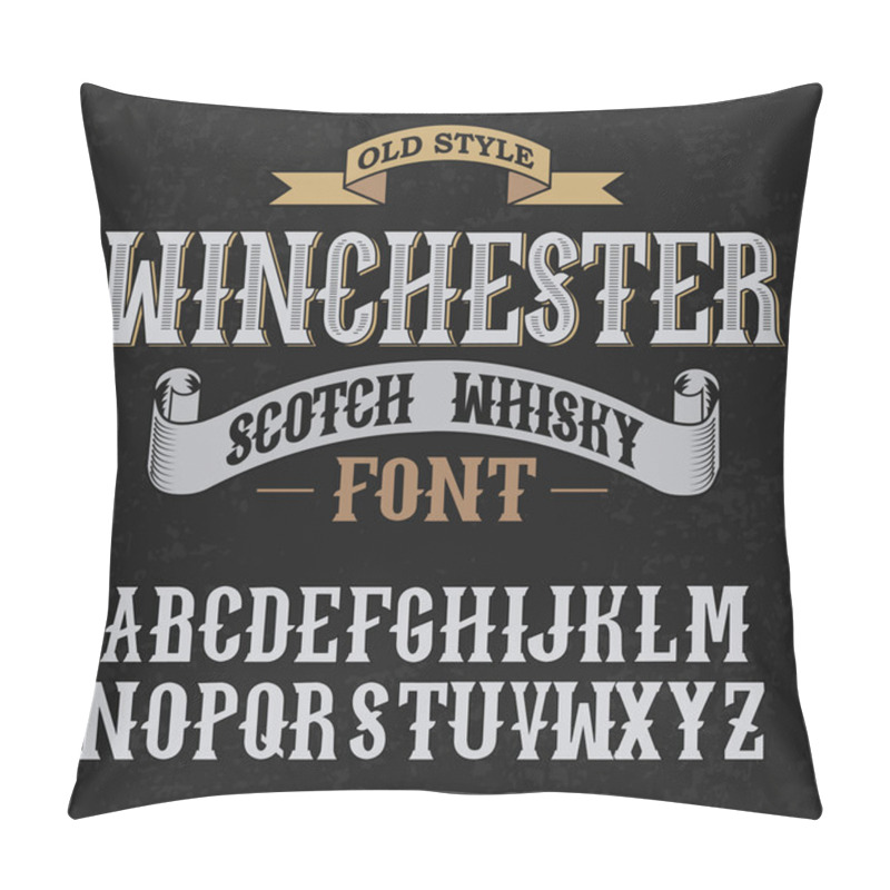 Personality  Winchester Label Font Whith Decoration Design. Old Style. Pillow Covers