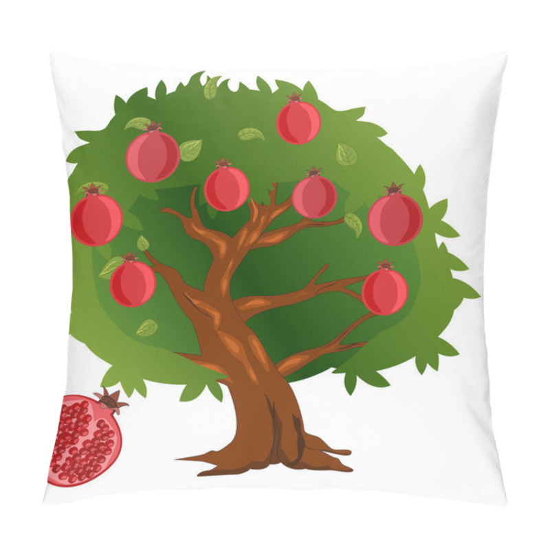 Personality  Garnet Tree With Fruits And Green Leaves Pillow Covers