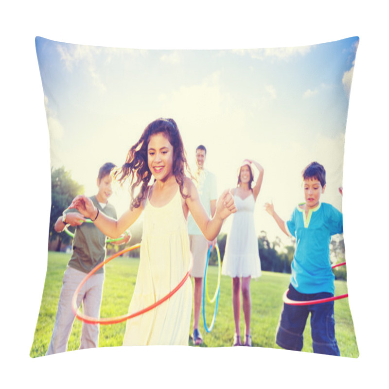 Personality  Family Spending Quality Time In Park Pillow Covers