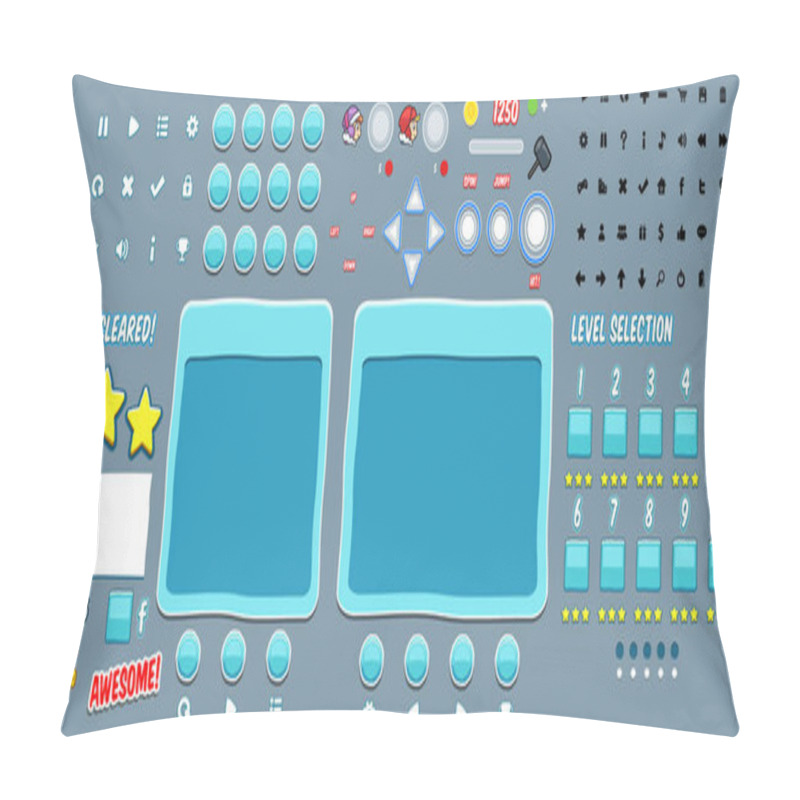 Personality  Pack Of Graphical User Interface Templates To Make A Game. Pillow Covers