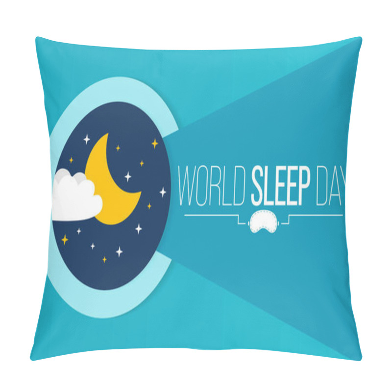 Personality  World Sleep Day Is Observed Every Year In March, Intended To Be A Celebration Of Sleep And A Call To Action On Important Issues Related To Sleep. Vector Illustration Pillow Covers