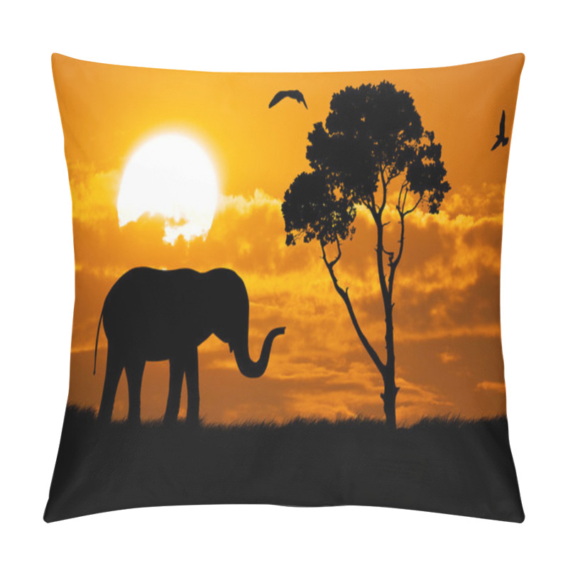 Personality  Silhouette Of Elephant Pillow Covers