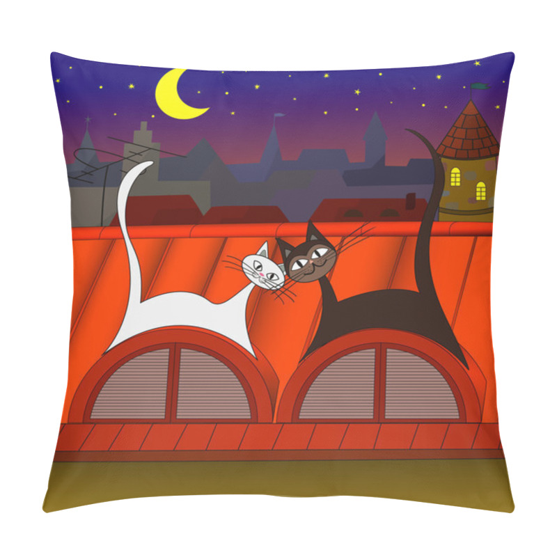 Personality  Lovers Of Cats On The Roof Pillow Covers