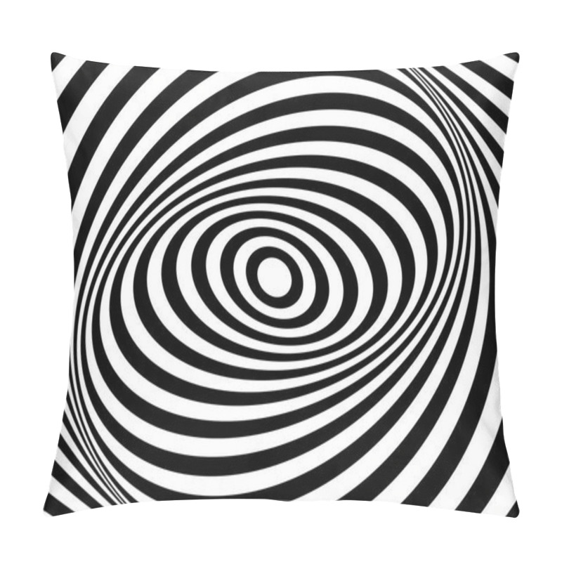 Personality  Op Art Design. Swirl Movement Illusion. Oval Lines Pattern And T Pillow Covers