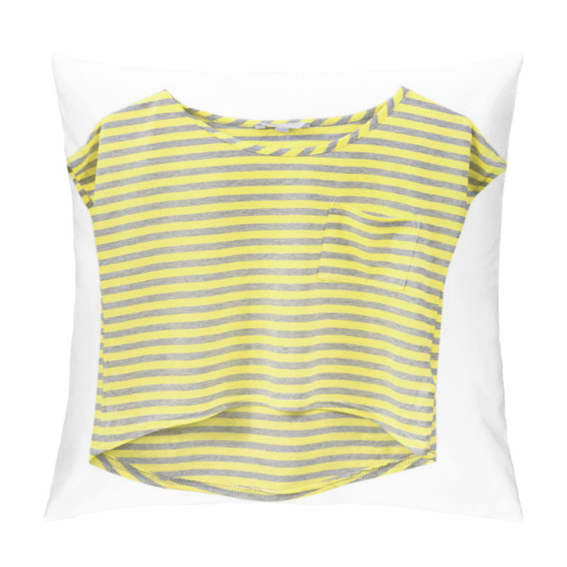 Personality  Yellow Striped Fashion Top Isolated. Pillow Covers