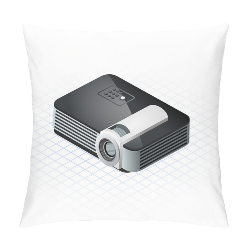 Personality  Isometric Projector Vector Illustration Pillow Covers