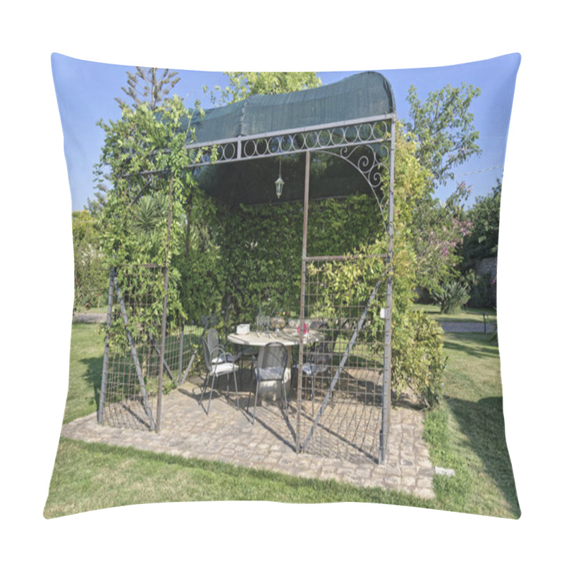 Personality  Italy, Sicily, Gazebo In The Garden Of A Farm House In The Countryside Pillow Covers