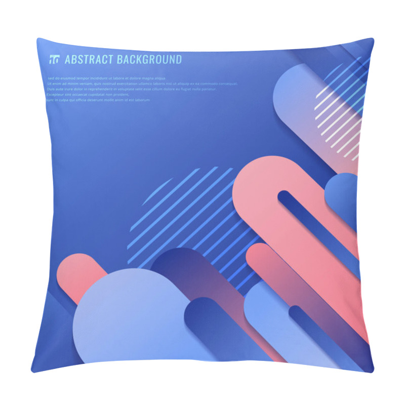 Personality  Abstract Blue And Pink Geometric Rounded Line Diagonal Dynamic Overlapping Background. Minimal Motion Design. Vector Illustration Pillow Covers