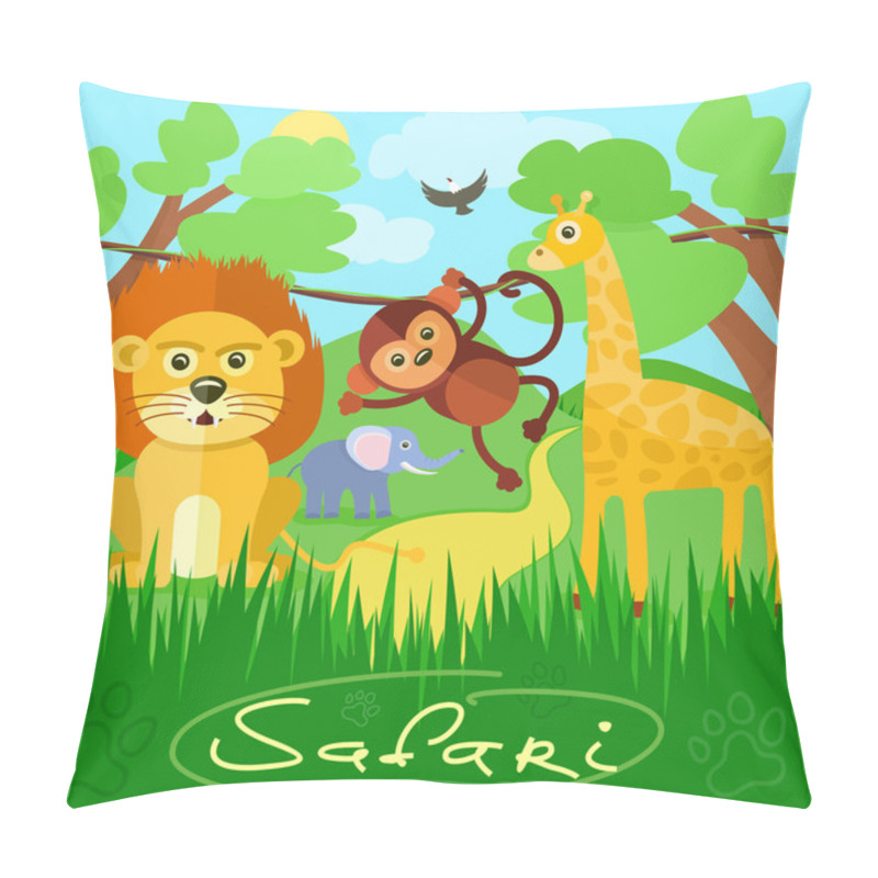 Personality  Cute African Safari Animals Pillow Covers