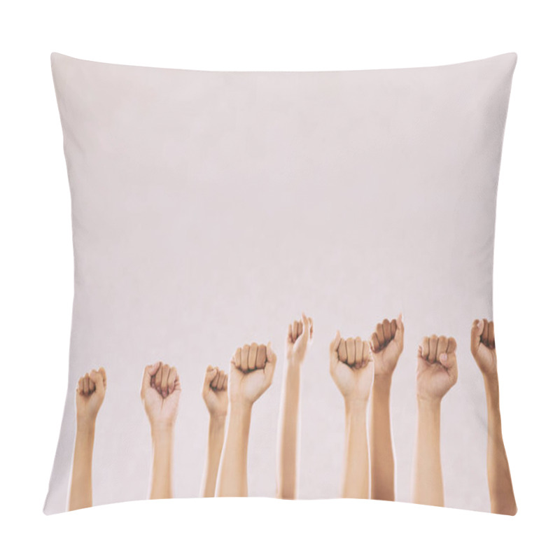 Personality  Fists Of People Raised In Air Pillow Covers