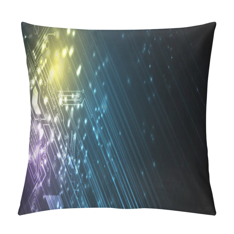 Personality  Abstract Circuit Board Futuristic Technology Processing Backgrou Pillow Covers