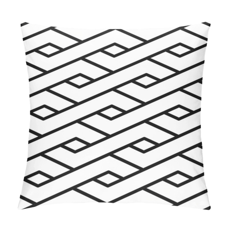 Personality  Contrast Geometric Seamless Pattern With Symmetric Ornament. Rho Pillow Covers