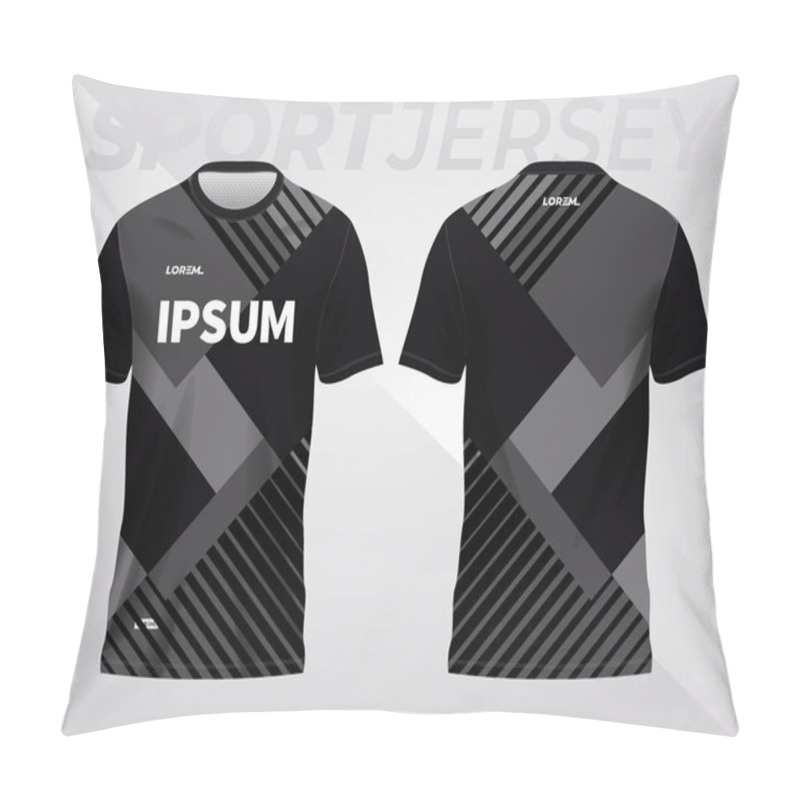 Personality  Black And Gray Abstract Background And Pattern For Sport Jersey Design And Mockup. Front And Back View Template Pillow Covers