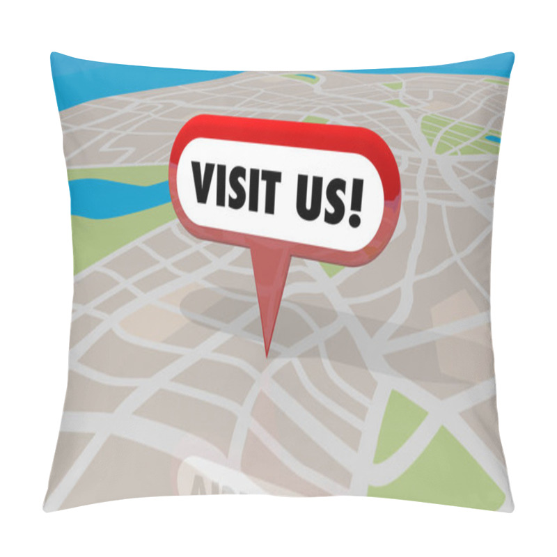 Personality  Visit Us Map Pin Location Pillow Covers