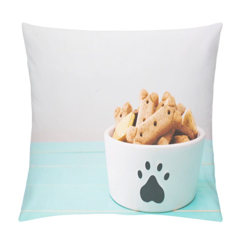 Personality  Dog Treats In A Bowl On Wooden Table Pillow Covers