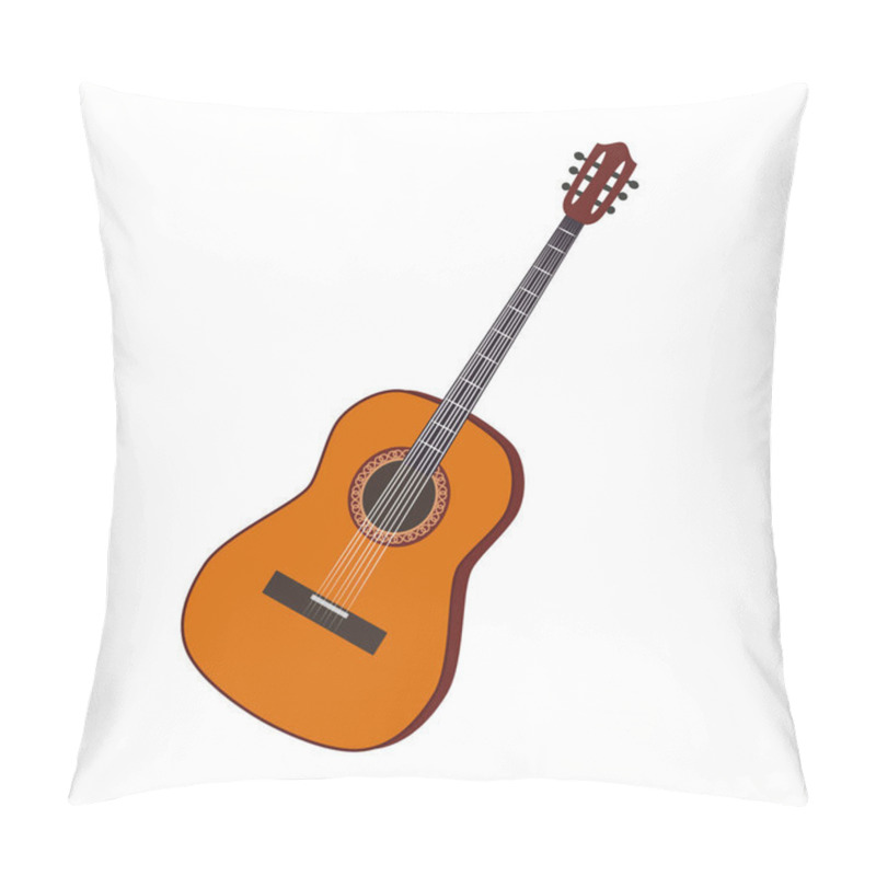 Personality  Musical Instrument Guitar. Isolated Icon Vector Illustration On White Background. Pillow Covers