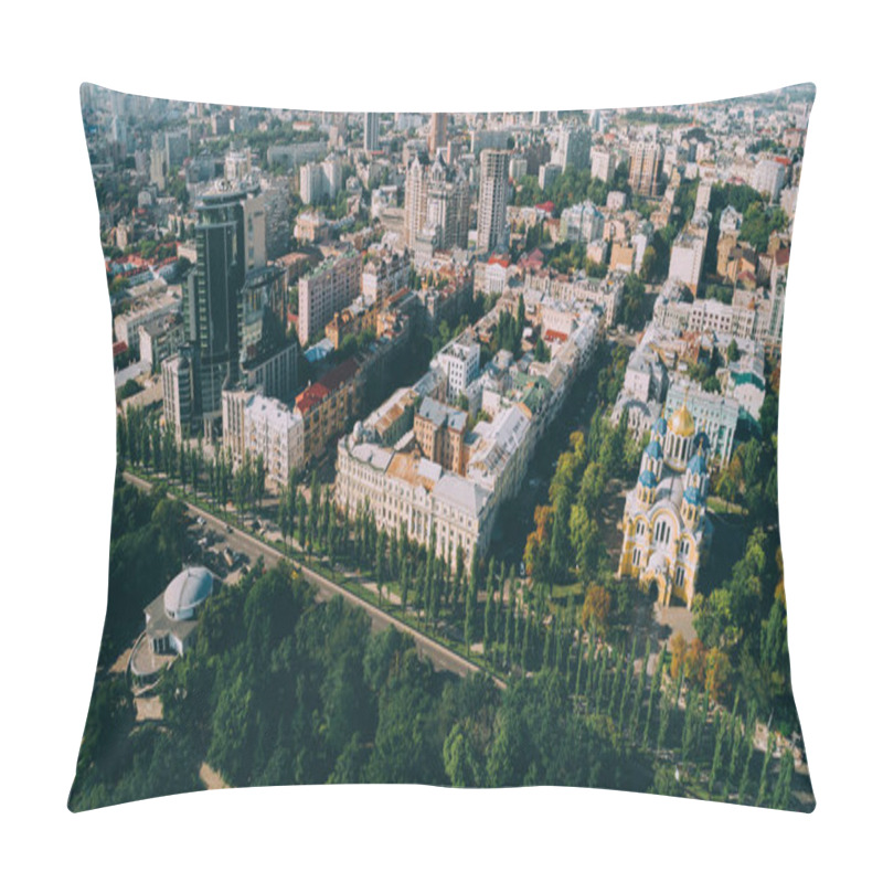 Personality  Kiev. Ukraine. August 12, 2017. The Vladimir Cathedral. Aerial View. Church. Religion. Building. Pillow Covers