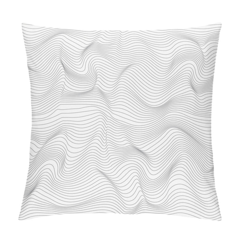 Personality  Wavy Linear Abstract Texture. Relief Black And White Background With Optical Illusion Of Distortion. Vector Graphic Design. Pillow Covers