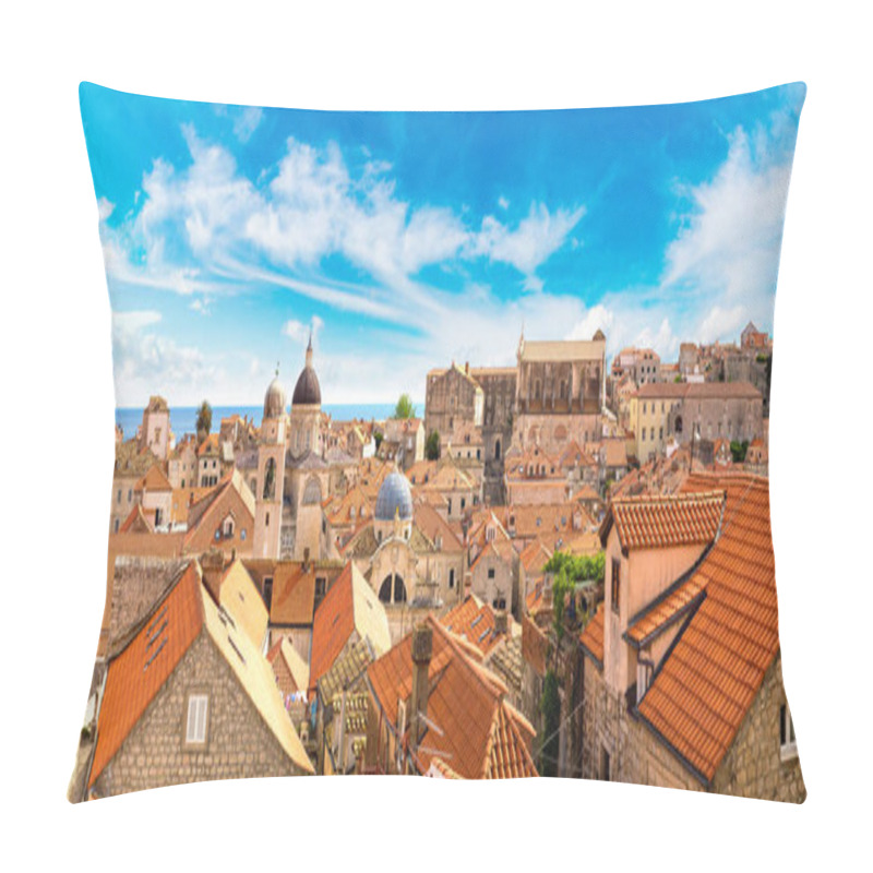 Personality  Panorama Of Old City Dubrovnik Pillow Covers