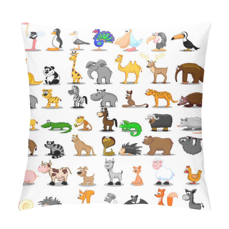 Personality  Lion, Kangaroo, Giraffe, Elephant, Camel, Antelope, Hippo, Tiger, Zebra, Rhinoceros Pillow Covers