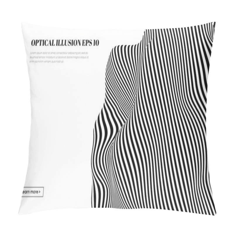 Personality  Optical Illusion Lines Background. Abstract 3d Black And White Illusions. Conceptual Design Of Optical Illusion Vector. EPS 10 Vector Illustration Pillow Covers