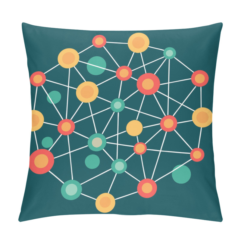 Personality  A Visually Striking Representation Of Neural Network Nodes Interconnected By Lines, Symbolizing The Complex Web Of AI, Machine Learning, And Data Processing. This Design Captures The Essence Of Digital Intelligence And Modern Computing. Pillow Covers