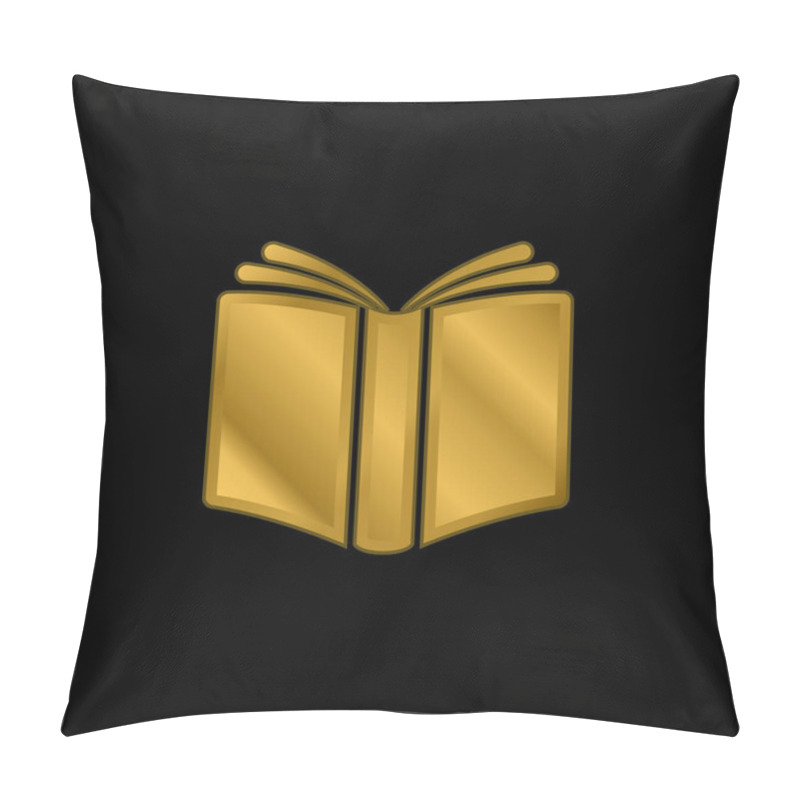 Personality  Book Cover Gold Plated Metalic Icon Or Logo Vector Pillow Covers