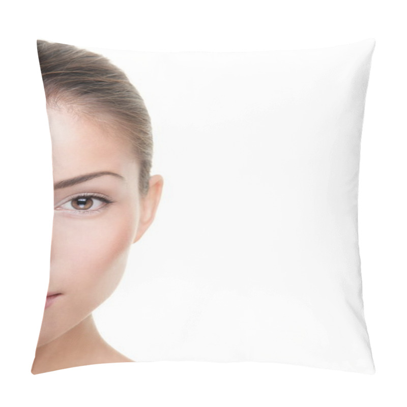 Personality  Beautiful Young Woman Half Face Pillow Covers