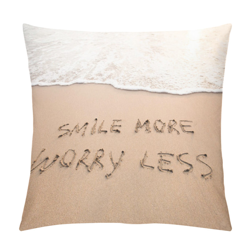 Personality  Smile More Worry Less - Positive Thinking Concept, Optimism Pillow Covers