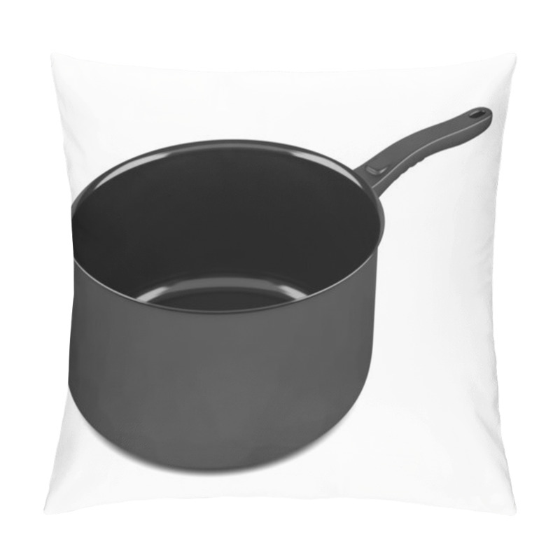 Personality  Single Black Cooking Pot Isolated On White Background Pillow Covers