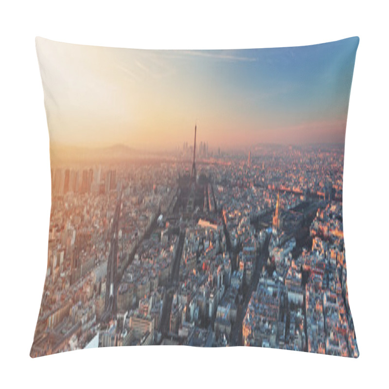 Personality  Panorama Of Paris At Sunset Pillow Covers