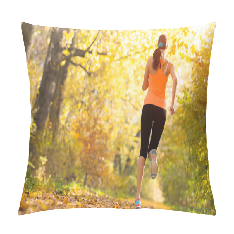 Personality  Young Woman, Running In Morning Sun Pillow Covers