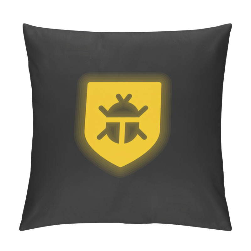 Personality  Antivirus Yellow Glowing Neon Icon Pillow Covers