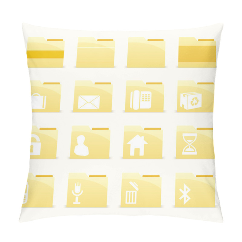 Personality  Vector Folder Icons Set Pillow Covers