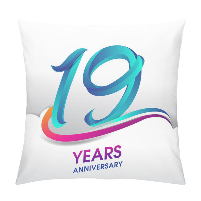 Personality  19  Years Anniversary Celebration Logo, Birthday Vector Design Pillow Covers