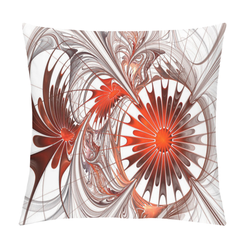 Personality  Flower Background. Orange And White Palette. Fractal Design. Com Pillow Covers