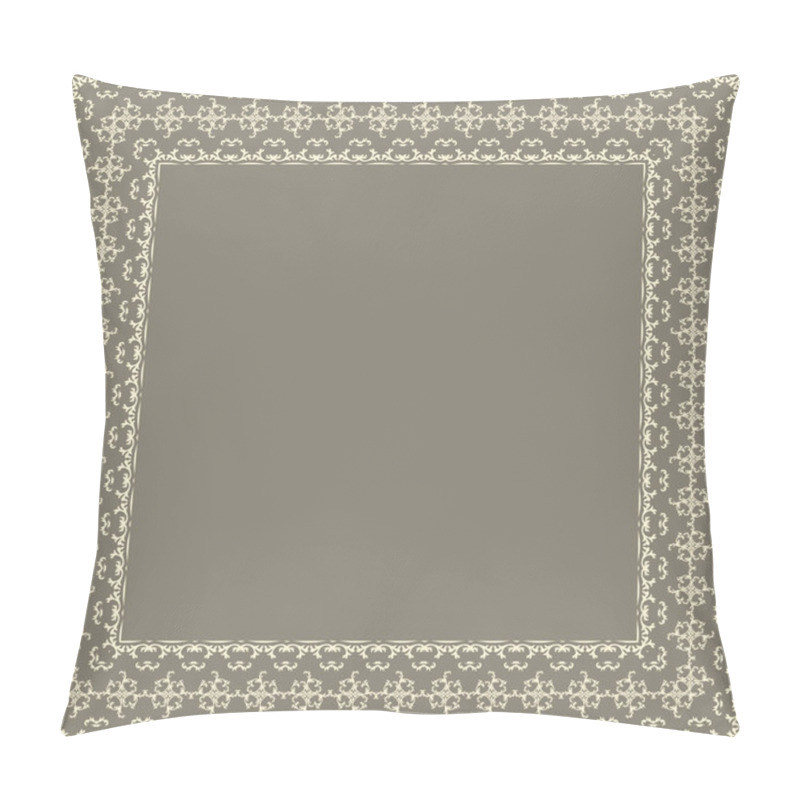 Personality  Vector Fine Floral Square Frame. Pillow Covers