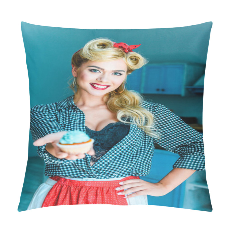 Personality  Pin Up Girl With Cupcake Pillow Covers