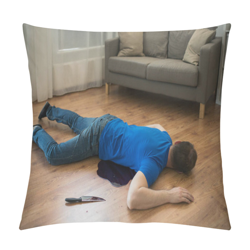 Personality  Dead Man Body Lying On Floor At Crime Scene Pillow Covers