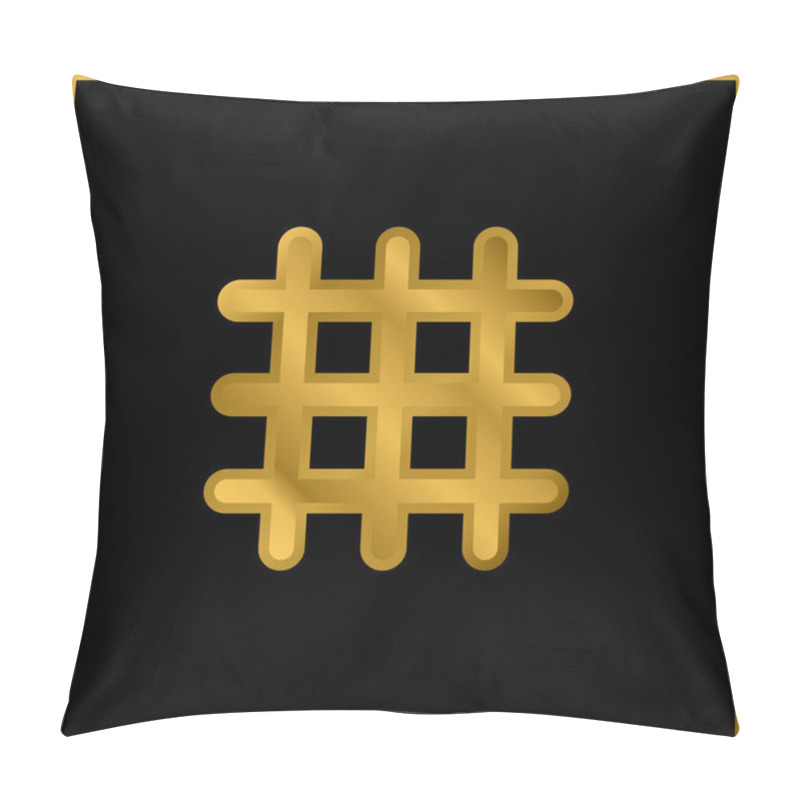 Personality  Big Grid Gold Plated Metalic Icon Or Logo Vector Pillow Covers