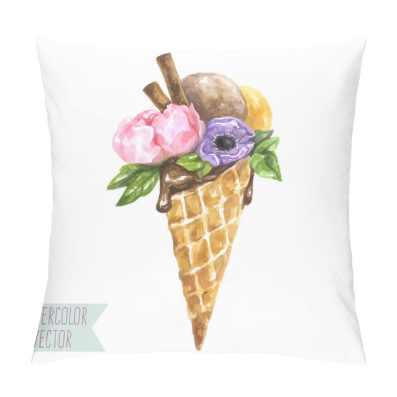 Personality  Ice Cream With Cinnamon In Waffle Cone Pillow Covers