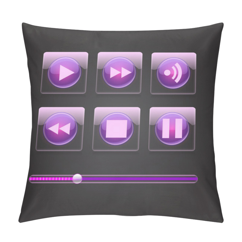 Personality  Glossy Media Buttons. Vector Pillow Covers