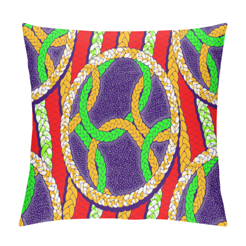 Personality  African Fashion Seamless Pattern Ornament In Vibrant Colours., Picture Art And Abstract Background, Vector Illustration. Pillow Covers