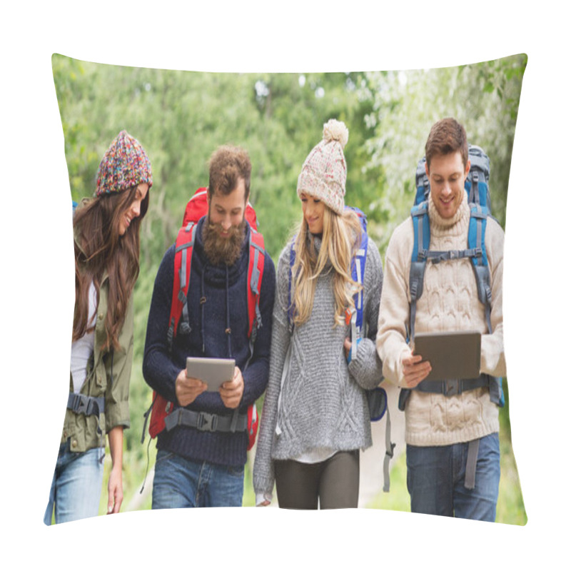 Personality  Friends Or Travelers With Backpacks And Tablet Pc Pillow Covers