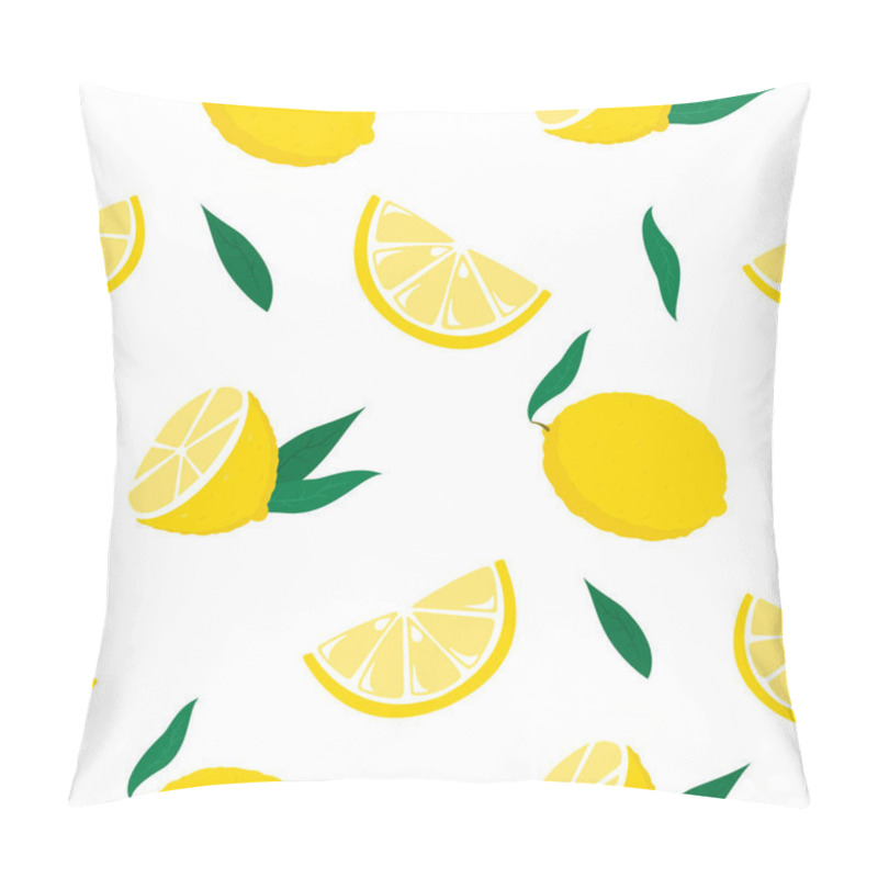 Personality  Lemons Seamless Pattern On White Background Pillow Covers