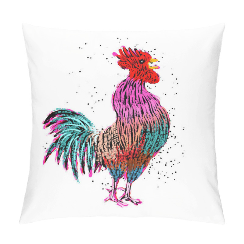 Personality  Rooster, Symbol Of Chinese New Year 2017. Pillow Covers