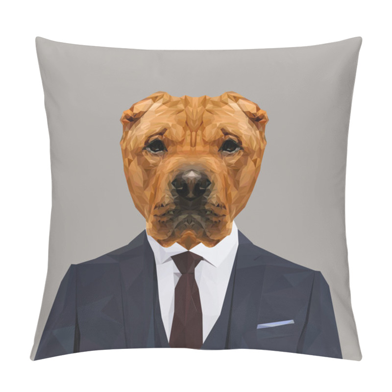 Personality  Chinese Shar Pei Dog In Suit Pillow Covers