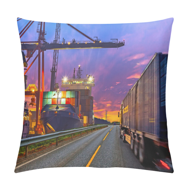 Personality  Truck In Port Pillow Covers