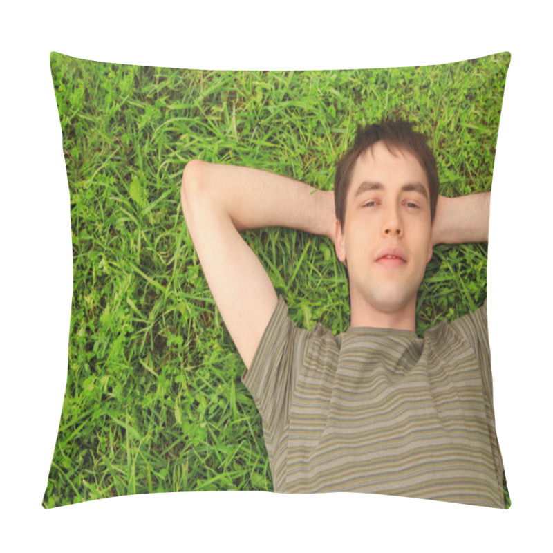 Personality  Teenager Lies On Grass Pillow Covers