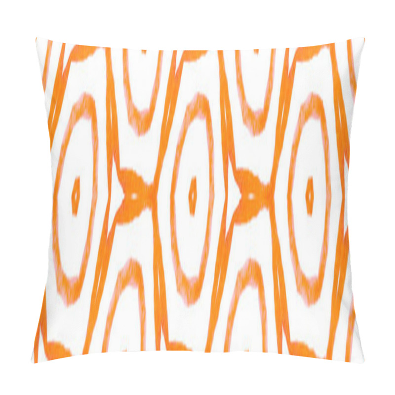 Personality  Orange Medallion Seamless Border Scroll. Geometric Pillow Covers